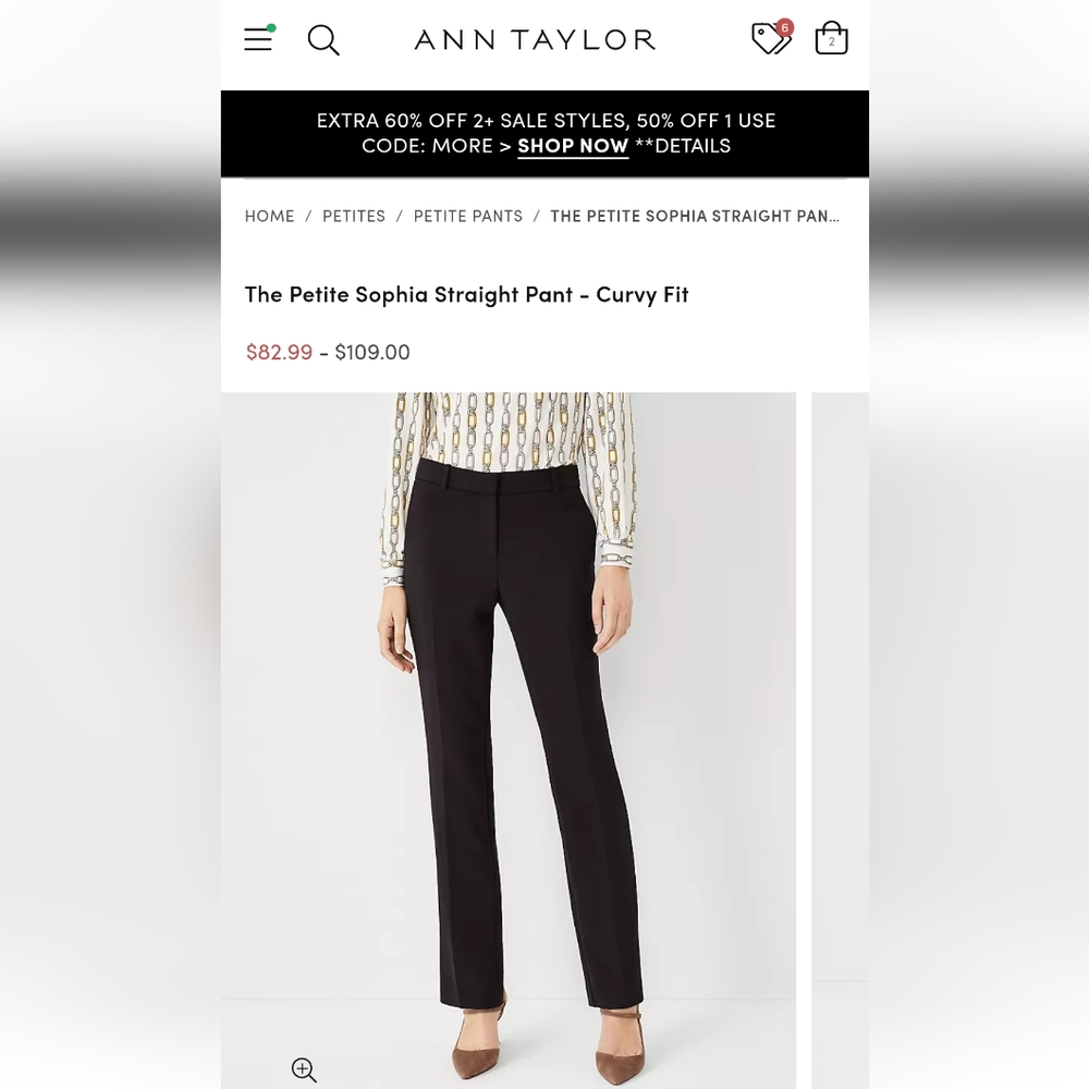 Ann Taylor Curvy Straight Leg Pants - Black